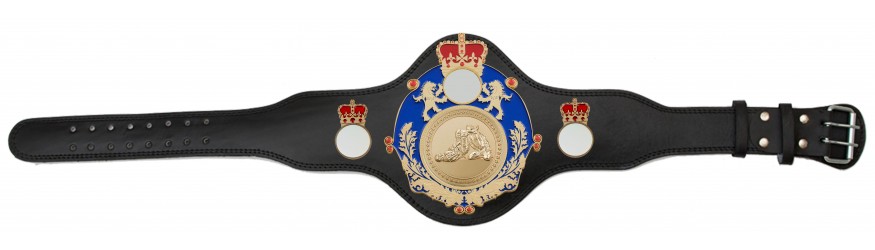 QUEENSBURY PLT LEATHER JIU JITSU CHAMPIONSHIP BELT - PLTQUEEN/BLUE/G/JJG - AVAILABLE IN 4 COLOURS